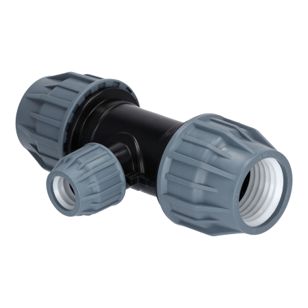 Preview: Produktfoto auf weißem Hintergrund. PP T-Stück reduziert. Reduktionsansicht.